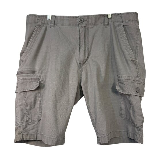 WearFirst Mens Gray Cargo Shorts Size 42 Belt Loops Lightweight Cotton Blend - Picture 1 of 8
